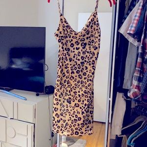 Silk cheetah print dress